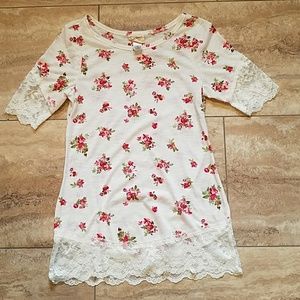 Floral and lace top